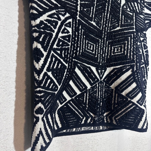 Anthropologie Moth Dahlia Jaquard Navy Knit Top - Picture 4 of 7